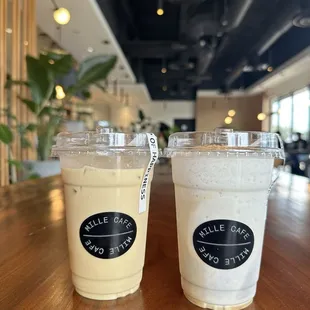 My go-to&apos;s! Oolong jasmine (L) Vietnamese coconut coffee (R)