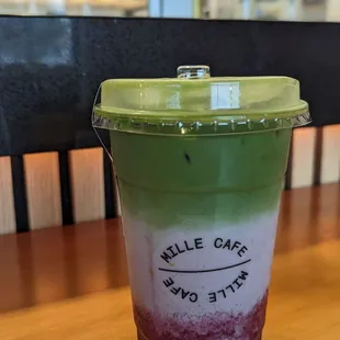 Blueberry matcha 1/2 sweet