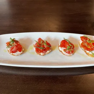  plate of appetizers on a table