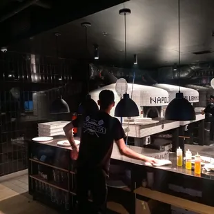  man preparing food in a kitchen