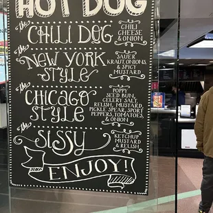 Menu outside establishment