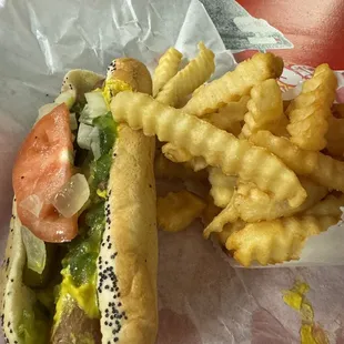 Chicago style hotdog.