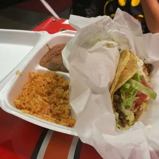 2 taco combo - Tuesday special. Double wrapped in corn tortillas.