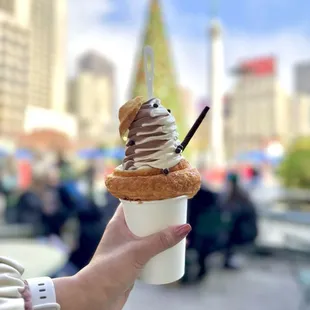 Croissant ice cream swirl