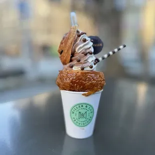 Soft serve swirl croissant cone