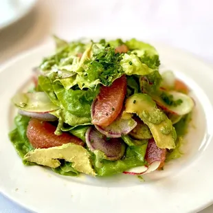 Butter lettuce salad with Greek Goddess dressing. Wasn't on the menu, so check with your server if they have it available