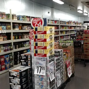 Inside the beer cooler. It's frigid in here!