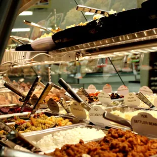 Large selection of deli salads.