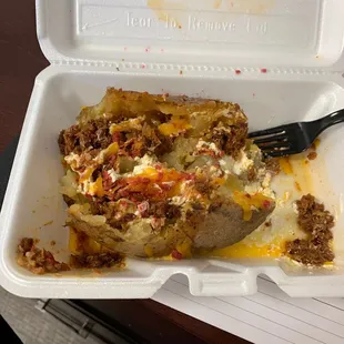 Loaded potato with chopped brisket