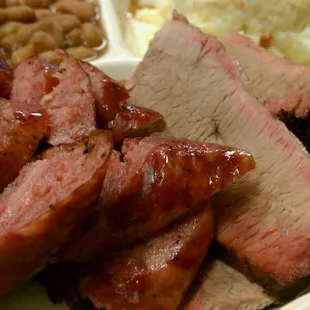 Brisket and Sausage plate.