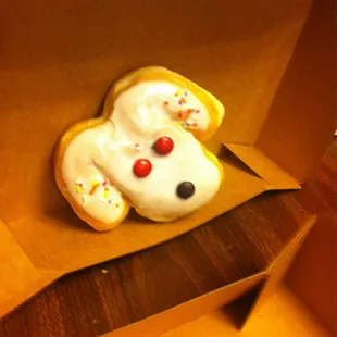 The dog shaped donuts are fun.