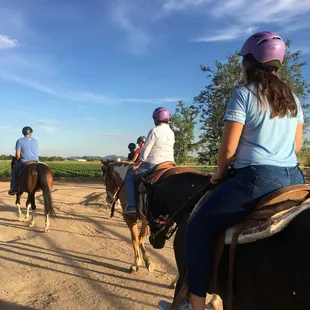 Trail riding along the alfalfa and cotton fields.