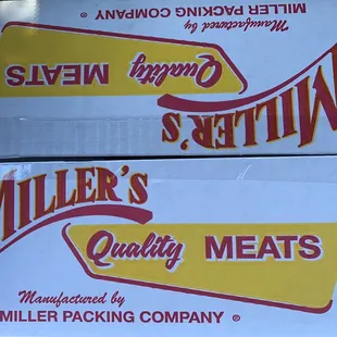 two boxes of miller's quality meats