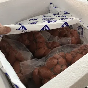 Packed with ice and in great condition.