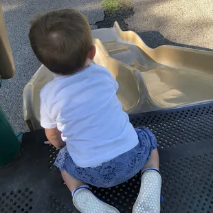 Attempting to go head first and giving mom a heart attack