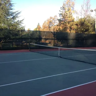 Early morning Sunday tennis