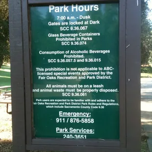 Park Information &amp; Rules