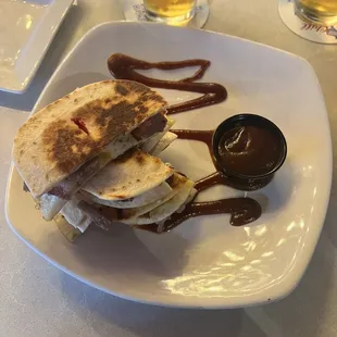 Stacked brisket quesadilla