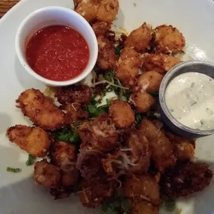 Wisconsin cheese curds really good. Homemade too