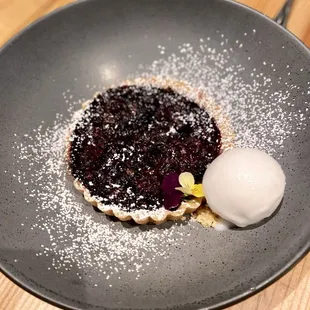 Lavender tart with sorbet