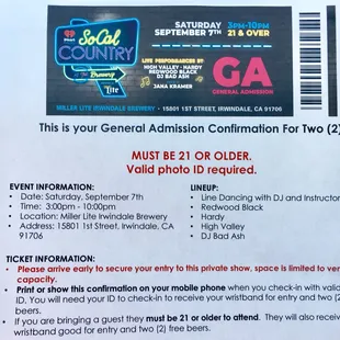 Thx to the Lovely customer who gave us these Tix!!