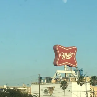 millercoors logo on top of a building