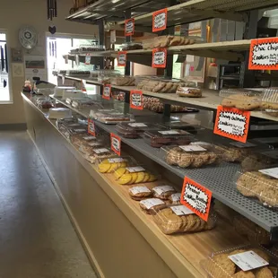 shelves of baked goods