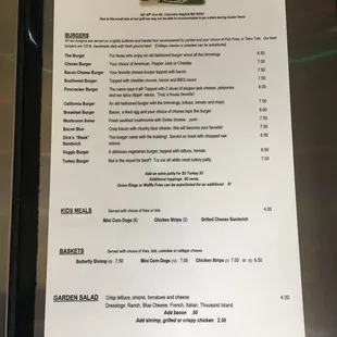 menu