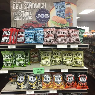 a display of chips and chips