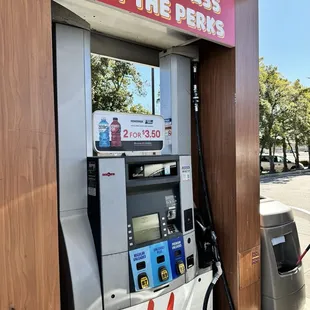 a gas pump at a gas station