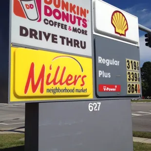 a sign for dunkin donuts