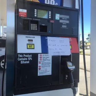 a gas pump at a gas station