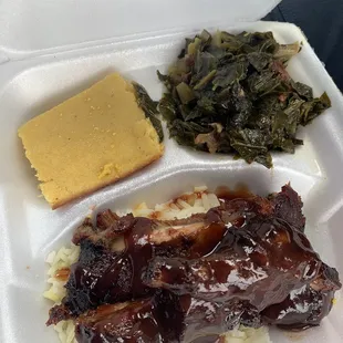 BBQ Rib Dinner w/ one side (collard greens)