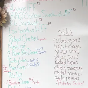 Menu board November 11 2020
