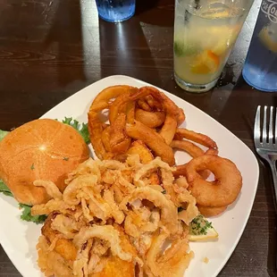 Fried flounder sandwich.