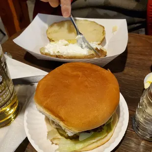 Burger with baked potato