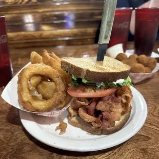 BLT and Onion Rings