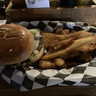 Burger and fries