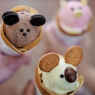 Pig, Bear, and Koala Animal Crepes
