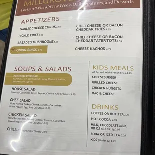 Lunch &amp; dinner menu
