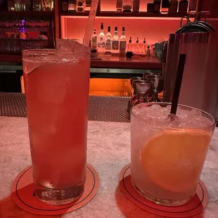 Peach cosmo and el Diablo