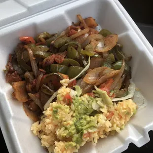 Veggie Fajitas &amp; rice.