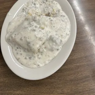 Best biscuits &amp; gravy! Only a part of my hungry man&apos;s breakfast.