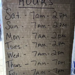 Hours