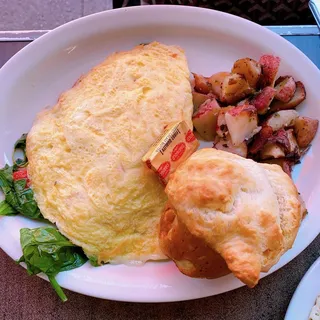 Spinach Mushroom Cheese Omelette