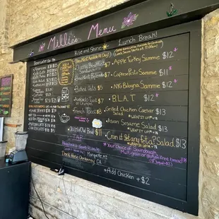 Food and coffee menu