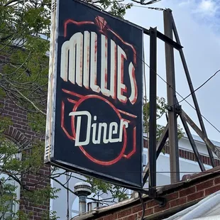 The Millies Diner sign.