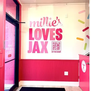 Foyer of the shop with link to menu.
