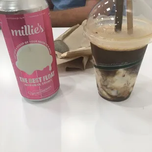 Ice cream beer float for dessert!