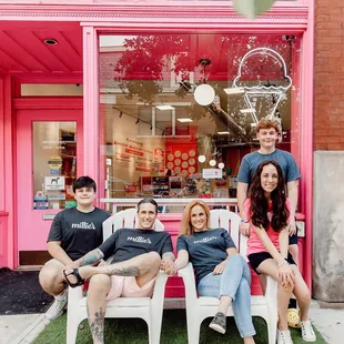 Owners Jason and Tina and their kids